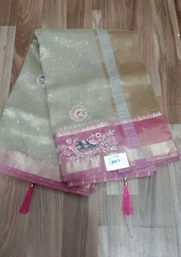 Georgette Cut Dana Work Saree